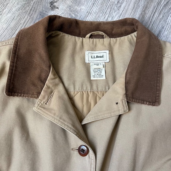 LL Bean Chore Barn Coat 3x Cotton With Thinsulate Lining Corduroy Collar Cuffs - Picture 5 of 13